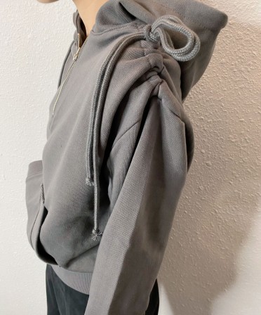 Charcoal Ribbon Hoodie #241217